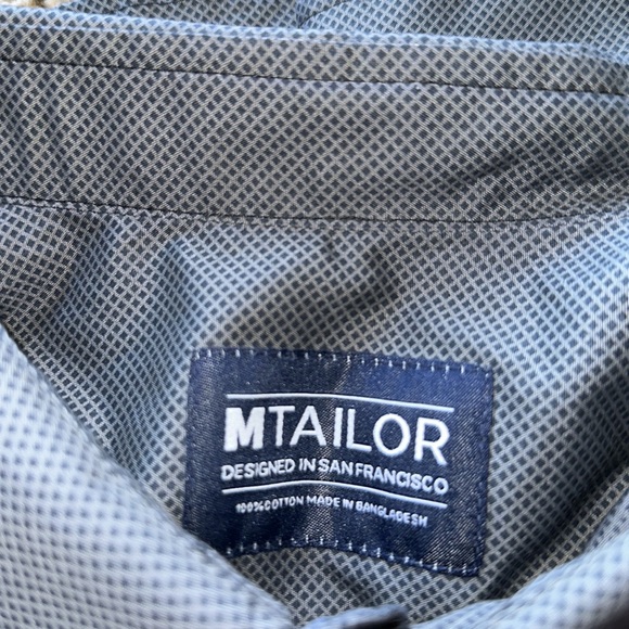 MTAILOR | New Black Button Down Dress Shirt Tailored Fit 17” x 34” - Picture 2 of 8